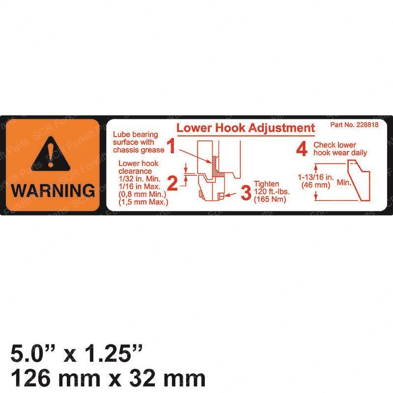 DECAL - LOWER HOOK ADJUST CR69865 cr69865 product image