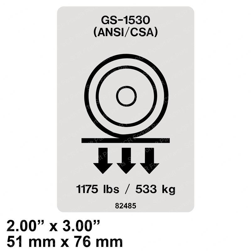 DECAL - WHEEL LOAD 1530 GN82485 gn82485 product image