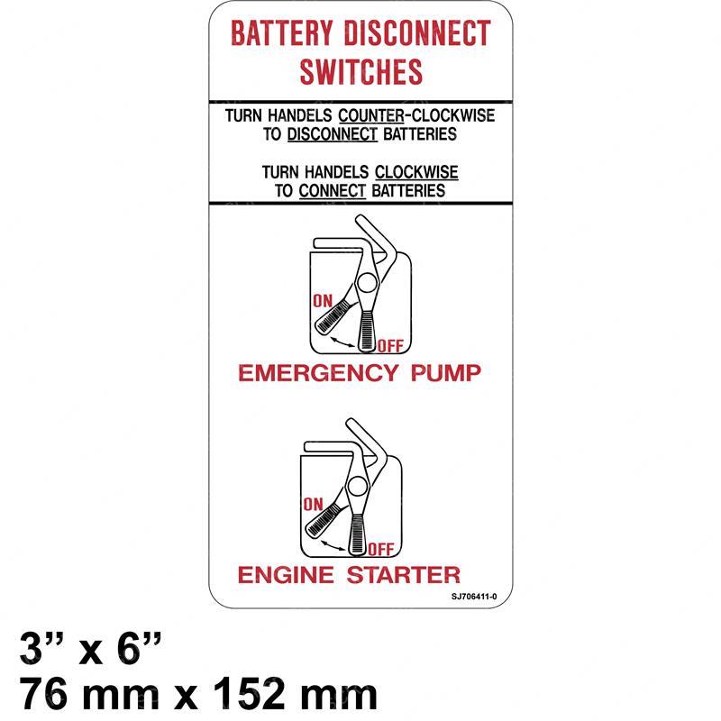 LABEL BATTERY DISCONNECT GNSJ706411 gnsj706411 product image