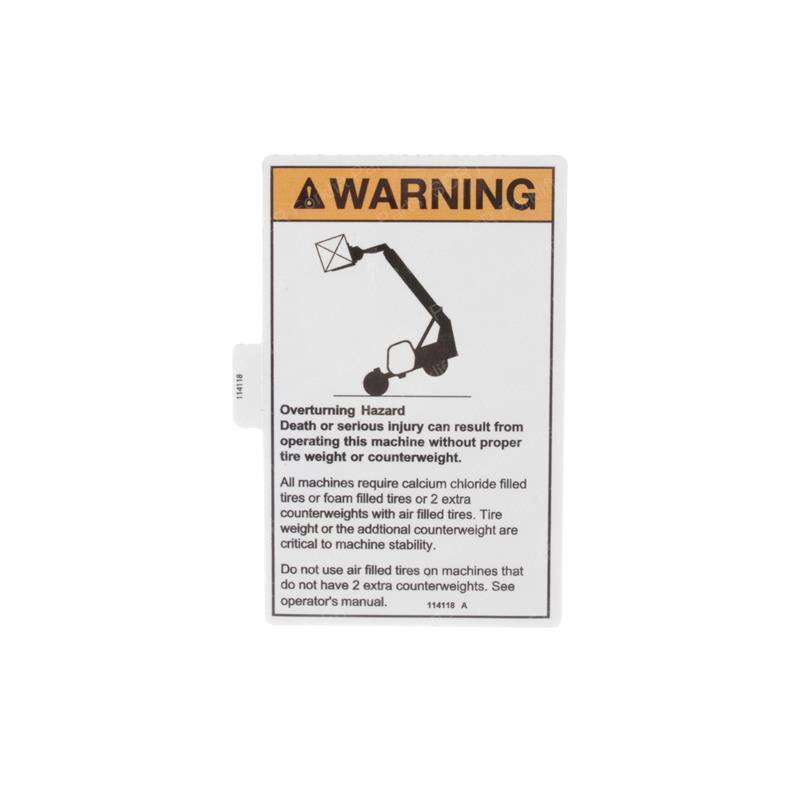 DECAL WARN OVERTURNING HAZ GN114118GT gn114118gt product image