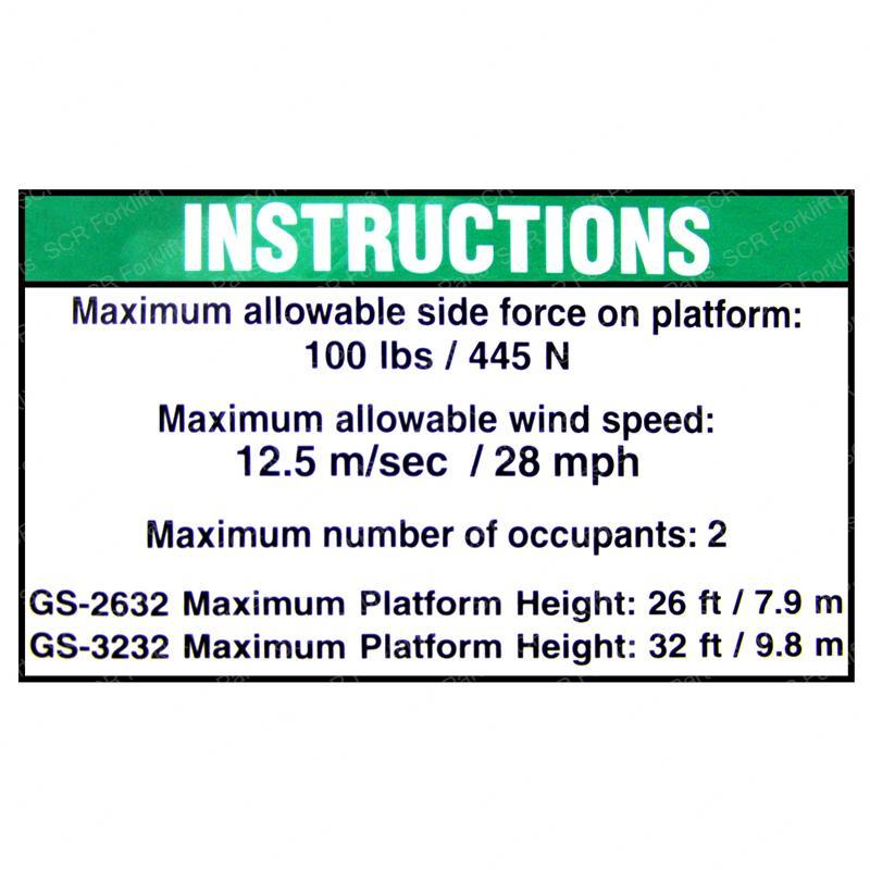 DECAL - MAX SIDE FORCE 100LBS SY1230696 sy1230696 product image