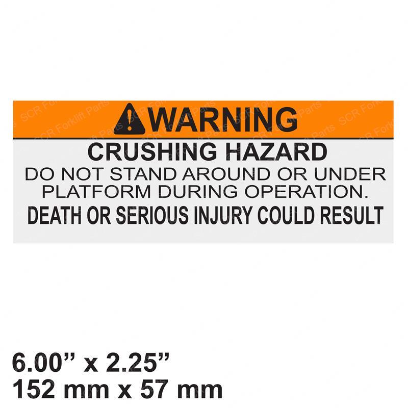 DECAL - WARNING CRUSH HAZ. JL1702364 jl1702364 product image