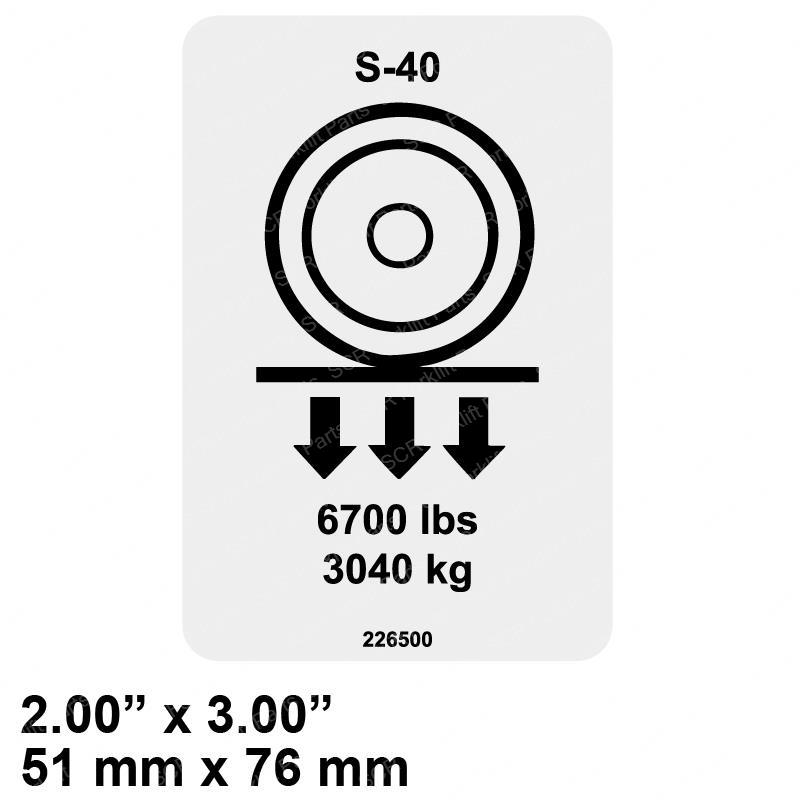 DECAL-LABEL-WHEEL LOAD S-40 JL226500GN jl226500gn product image