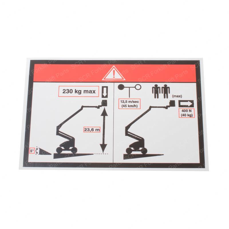 DECAL - FLOOR HEIGHT/LOAD LABEL SY1243175 sy1243175 product image