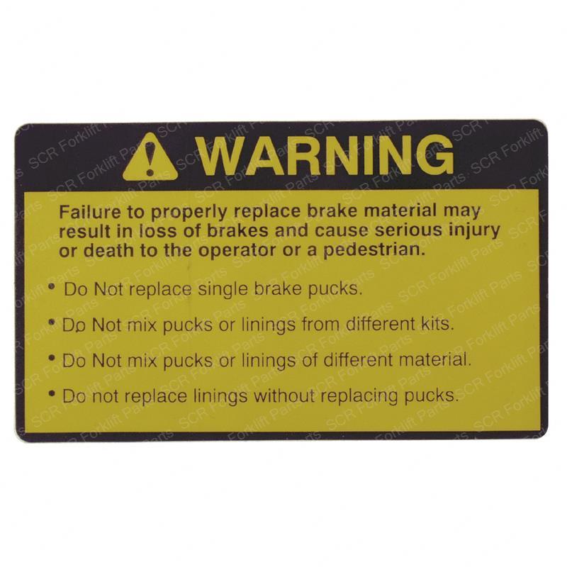 DECAL - BRAKE MATERIAL WARNING TY00591-03866-81 ty00591-03866-81 product image