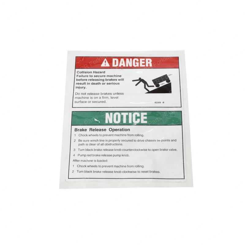 DECAL DANGER BRAKE REL SAFETY GN82569 gn82569 product image