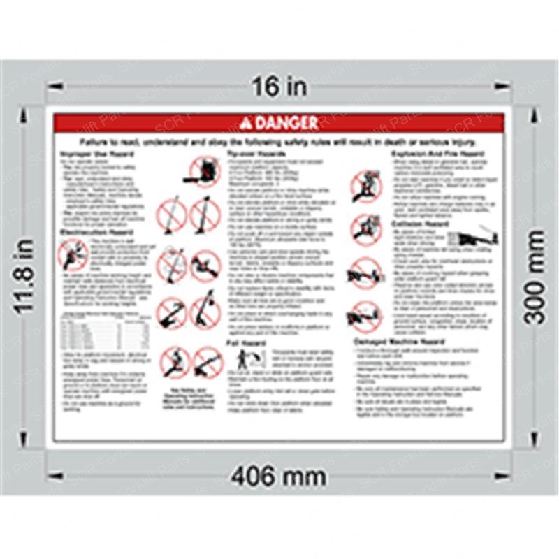 DECAL - DANGER SAFETY RULES SY1230047 sy1230047 product image