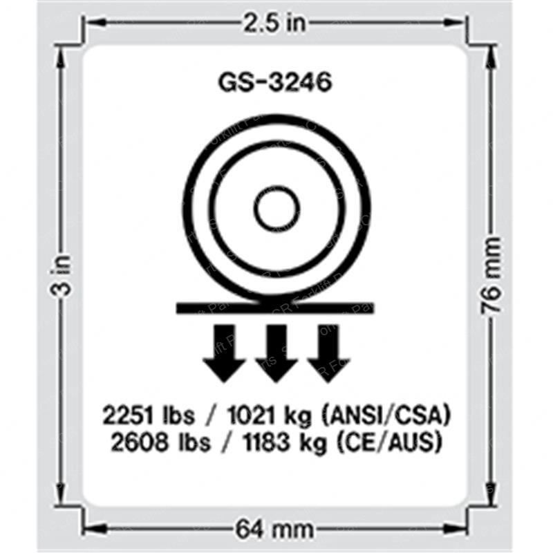 DECAL - WHEEL LOAD 3246 JLGN82705 jlgn82705 product image