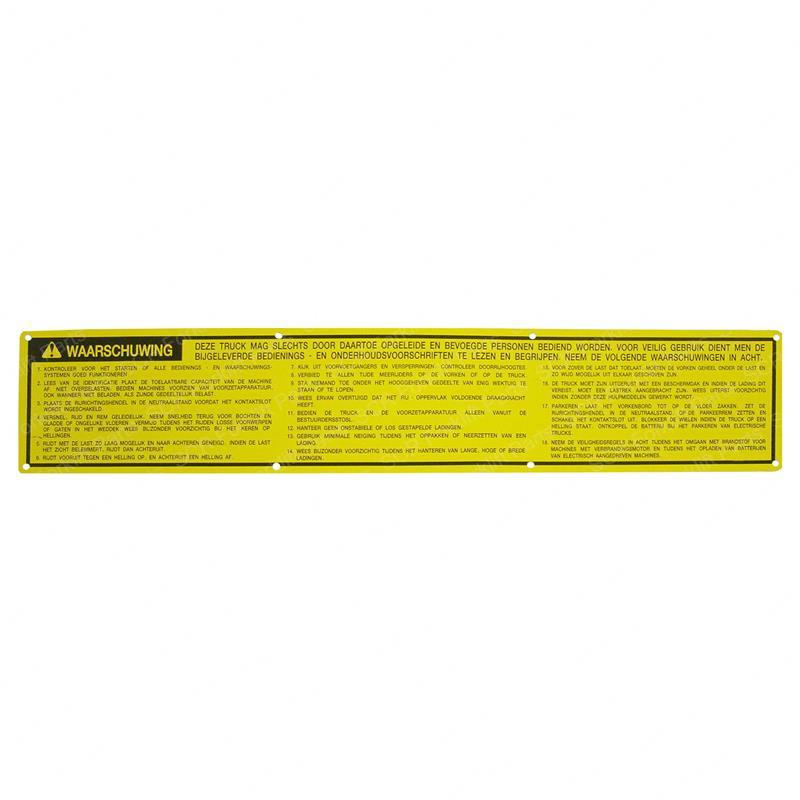 PLATE - WARNING DW369842 dw369842 product image