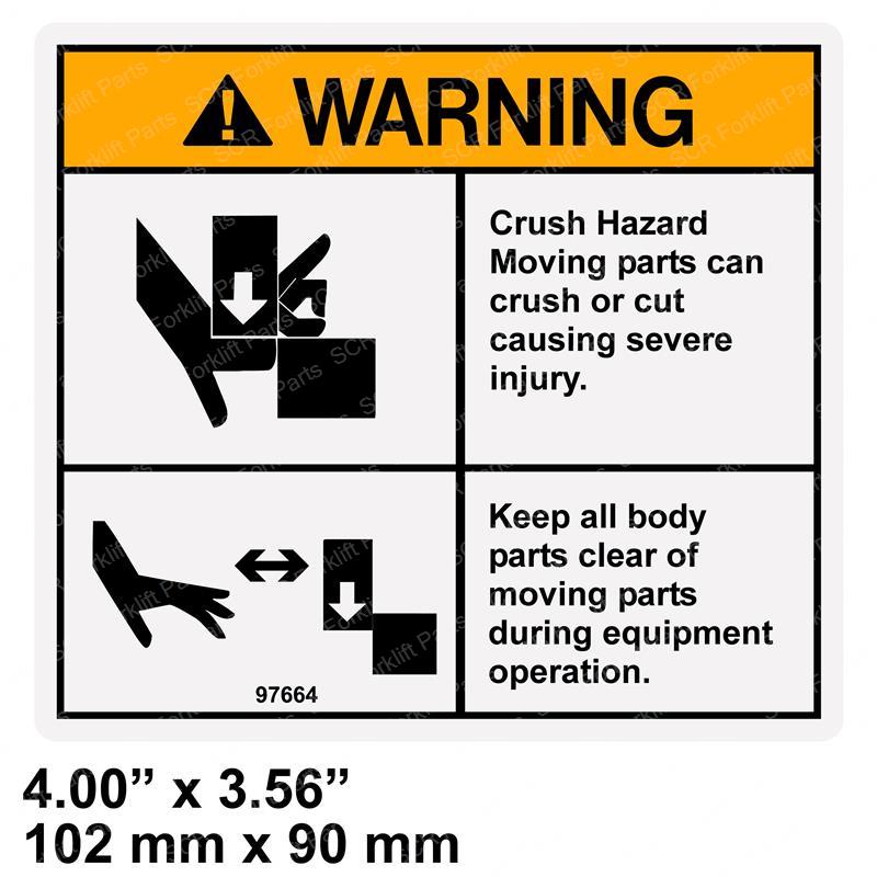 DECAL WARN CRUSH HAZ MOVING PT JL97664GT jl97664gt product image