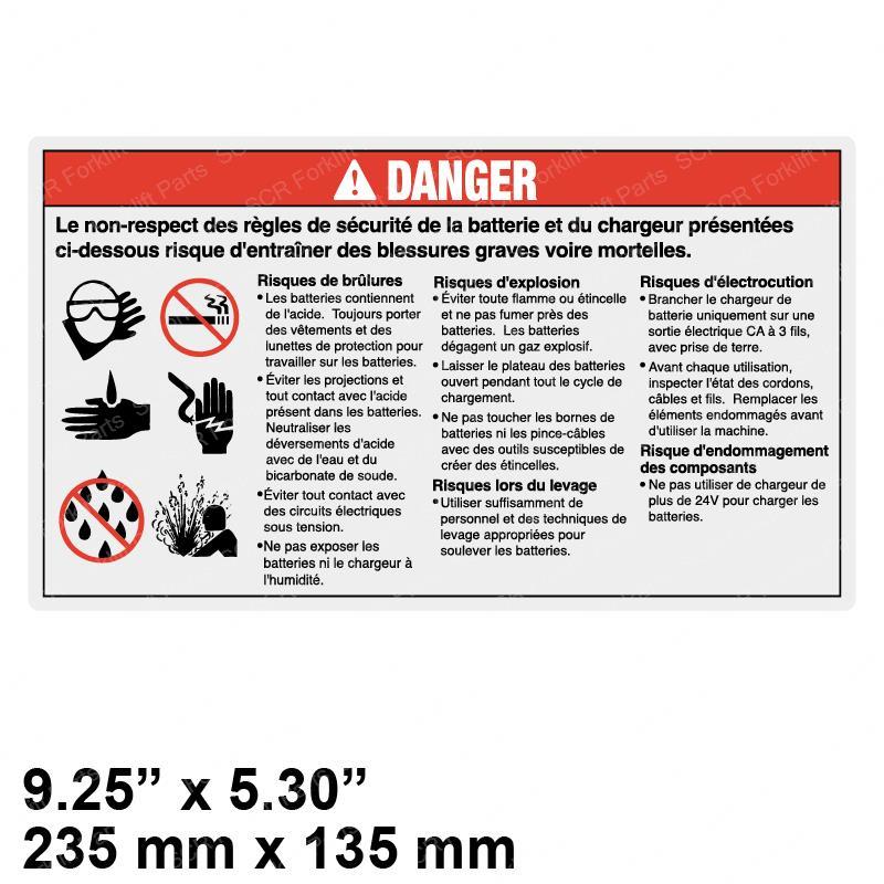 DECAL DANGER BATTERY SAFETY GN46262FR gn46262fr product image