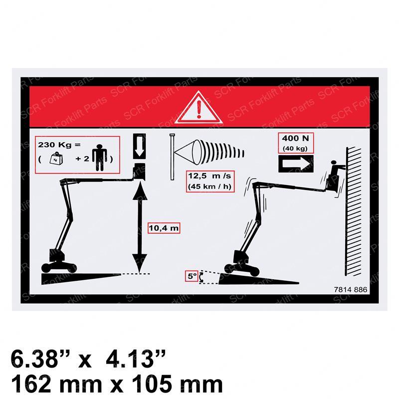 DECAL - FLOOR HEIGHT/LOAD LABEL SY1243414 sy1243414 product image
