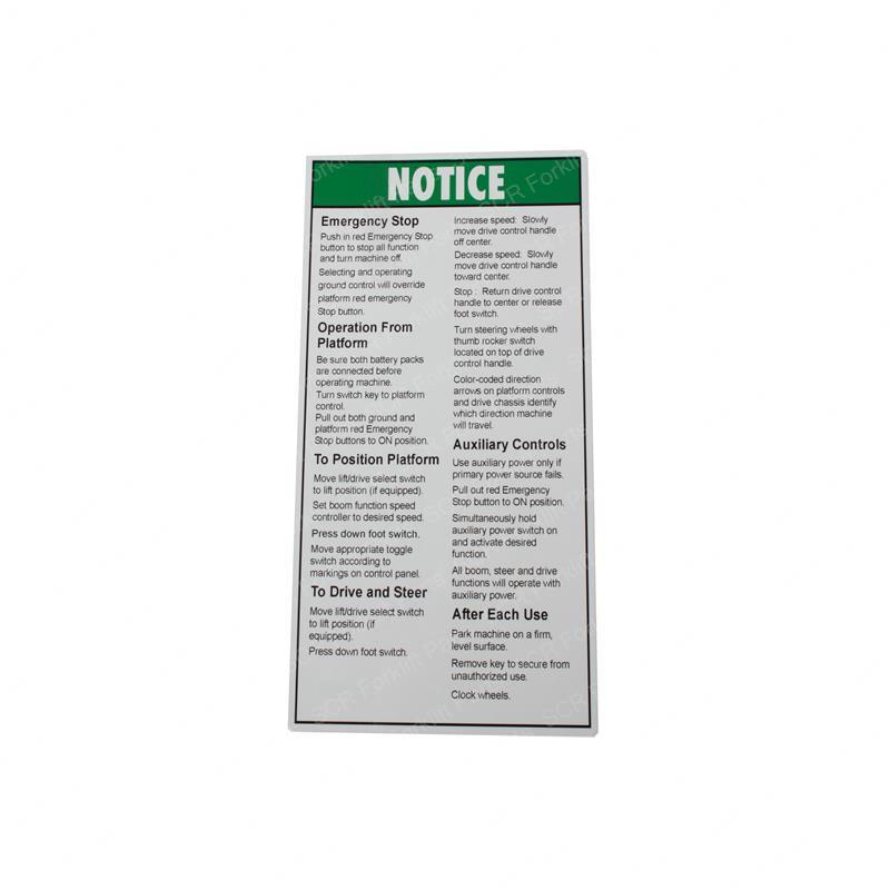 DECAL NOTICE OPER INST PLAT SY1243752 sy1243752 product image