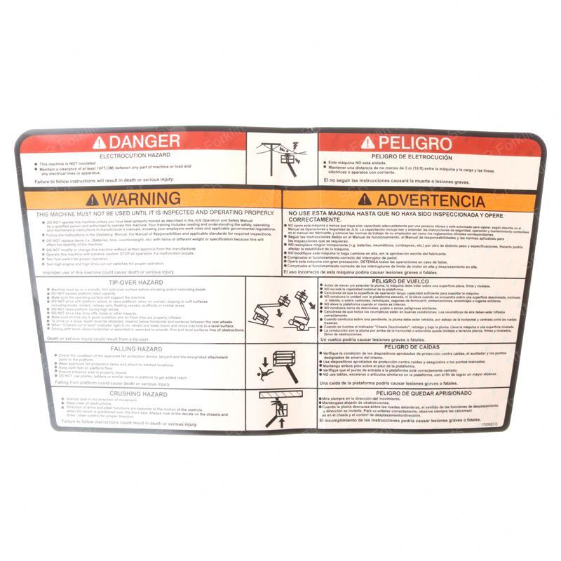 DECAL WARNING PLT (DOM2) JL1703923 jl1703923 product image