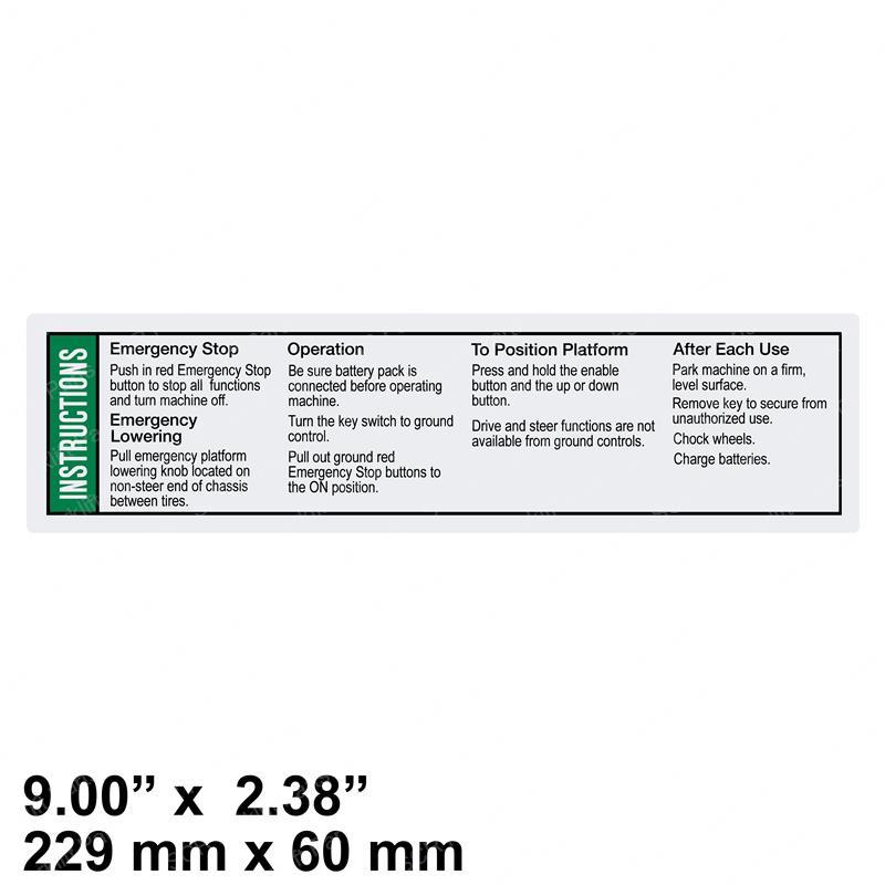 DECAL OP INST GCON GNT107031-OEM gnt107031-oem product image