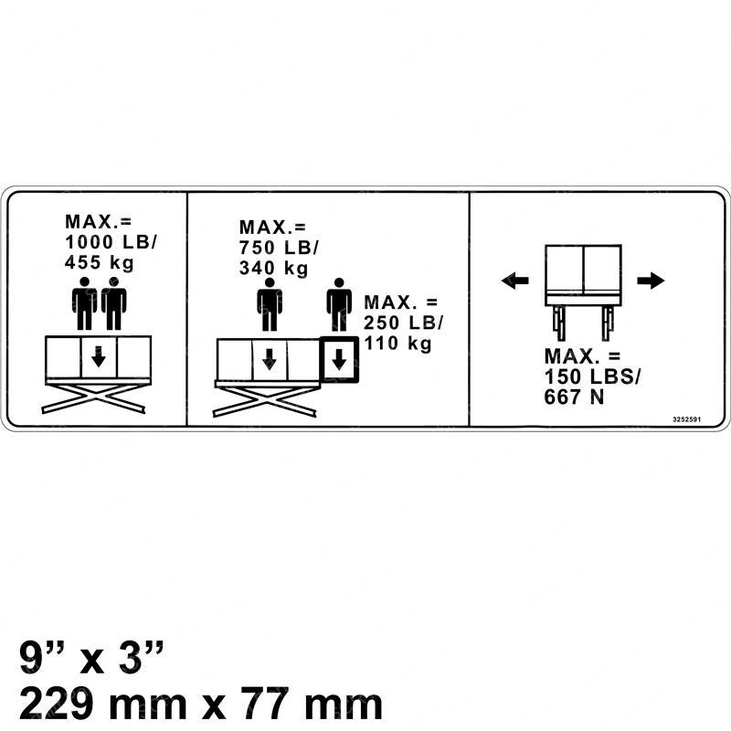 NAMEPLATE CAPACITY (1000 LB) JL3252591 jl3252591 product image