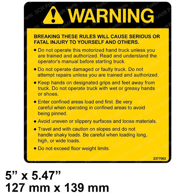 DECAL - WARNING NICK2377062 nick2377062 product image
