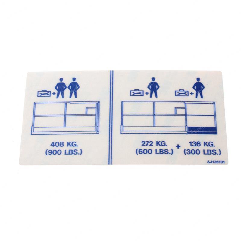 DECAL - PLATFORM CAP 900 LBS SY1230900 sy1230900 product image