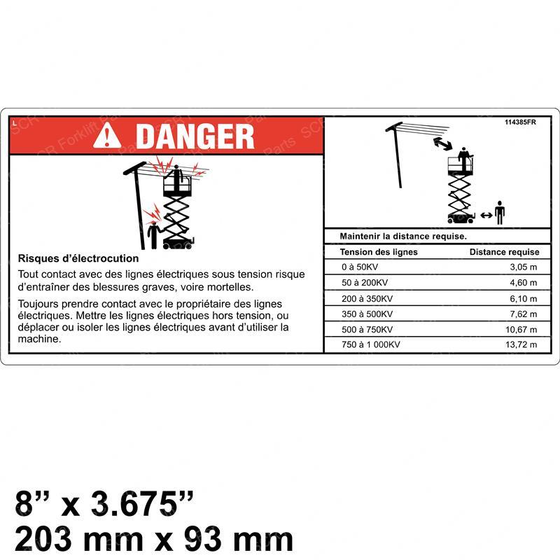 DECAL-DANGER-ELECTROC HAZ GN114385FR gn114385fr product image