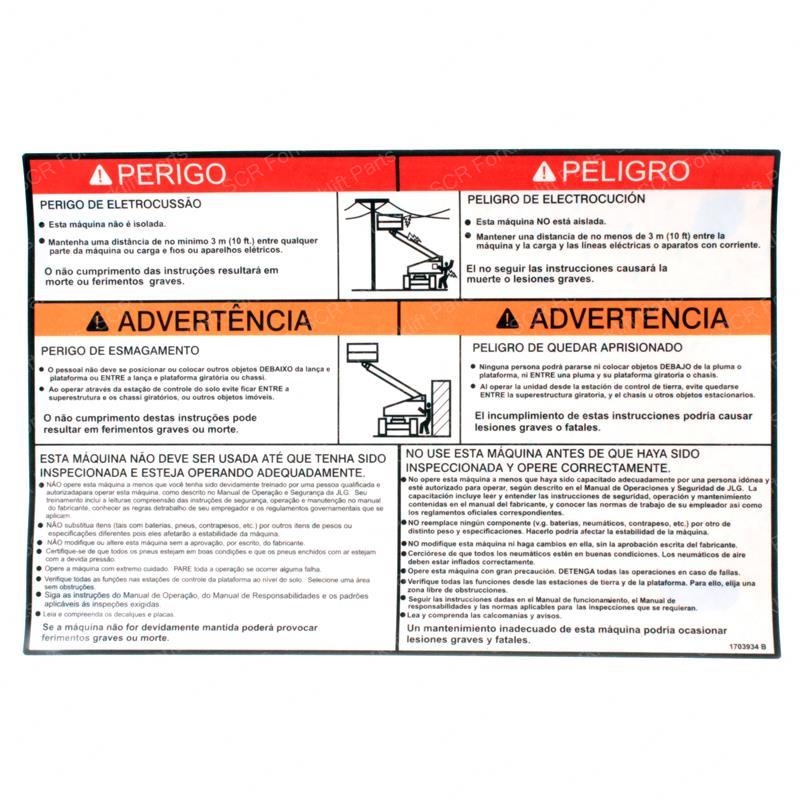 DECAL - WARNING MTB (LAT) JL1703934 jl1703934 product image