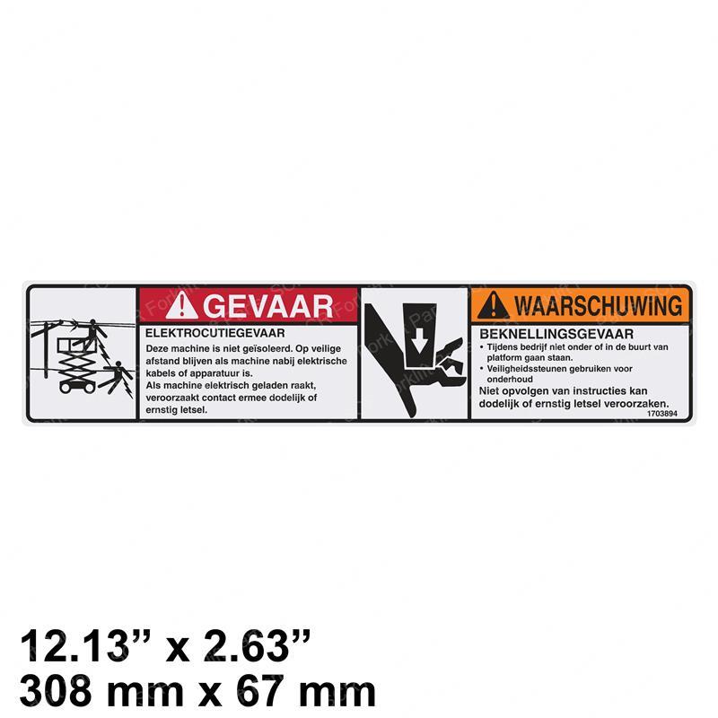 DECAL WARN.CRUSH HAZ./DANGER E JL1703894 jl1703894 product image