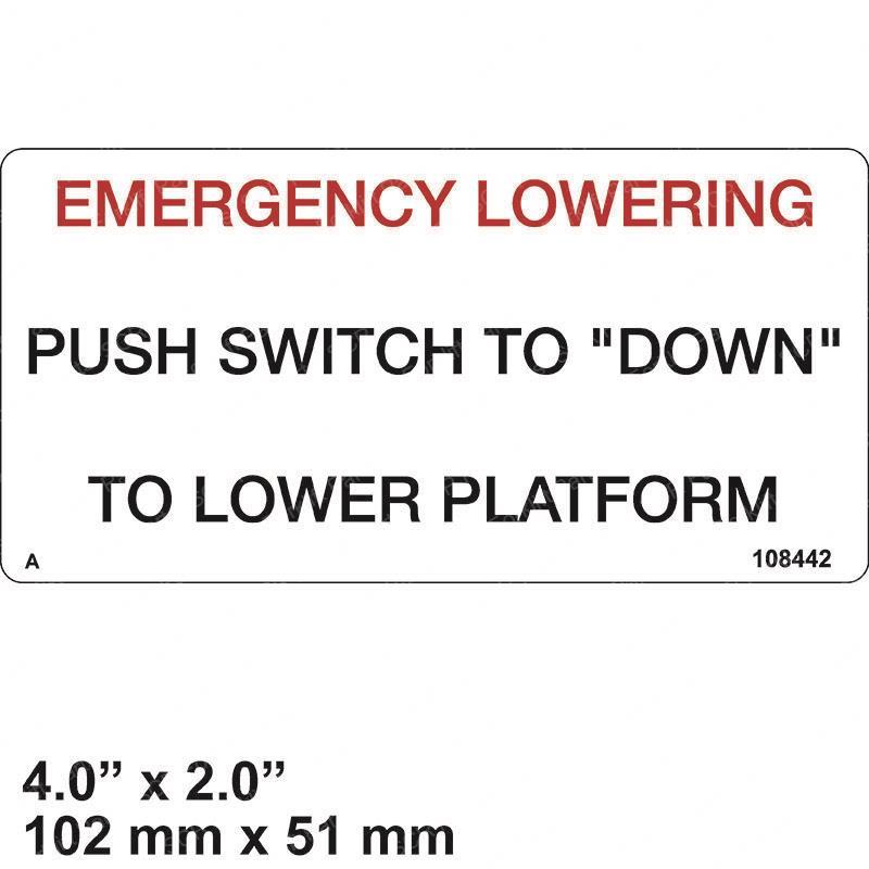 DECAL - PUSH SW TO DOWN GNSJ108442 gnsj108442 product image