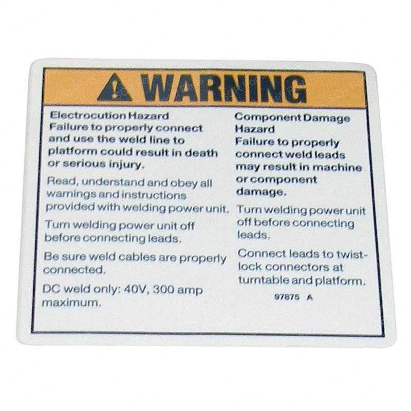 DECAL - WARNING JL97875 jl97875 product image