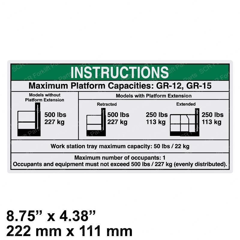 DECAL-NOTICE-MAX CAP-500 GNT108736 gnt108736 product image