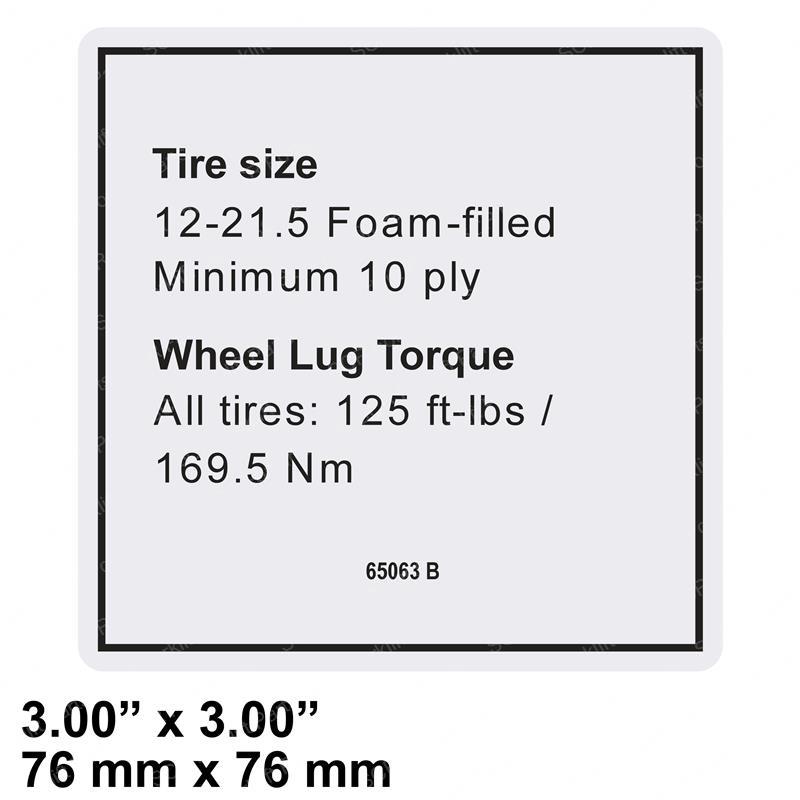 DECAL - NOTICE TIRE SPECS GN65063 gn65063 product image
