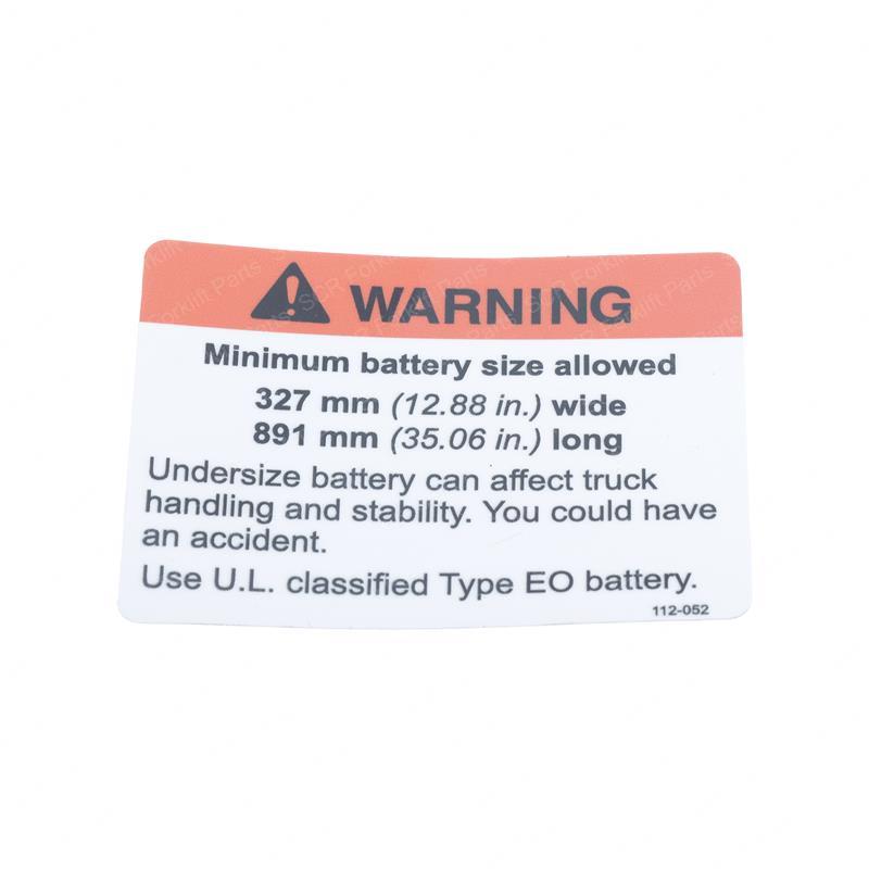 WARNING BATTERY CR069112-052 cr069112-052 product image