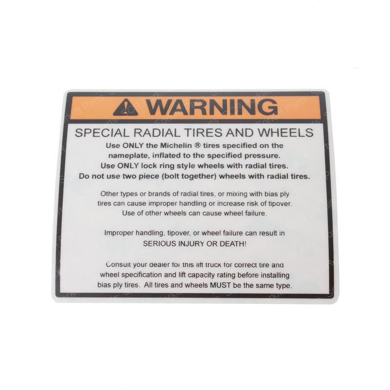 DECAL -  WARNING RADIAL TIRES HY1374775 hy1374775 product image
