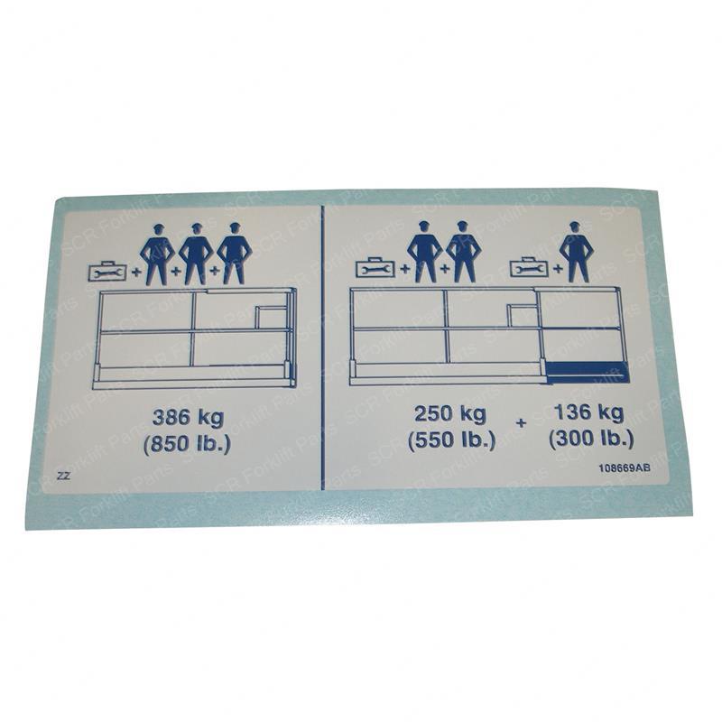 DECAL - PLAT 850 LBS JL108669 jl108669 product image