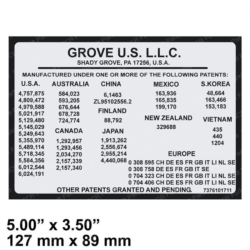 PATENT-MANLIFT DECAL SY28-108496 sy28-108496 product image