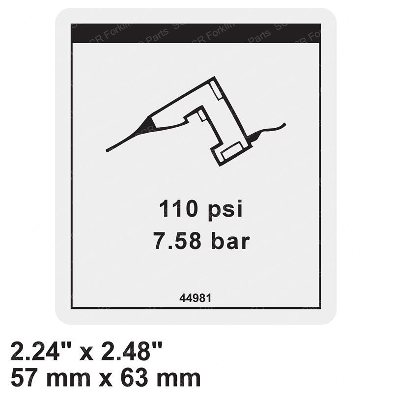 DECAL - AIR TO PLATFORM 110 PSI JL44981GT jl44981gt product image