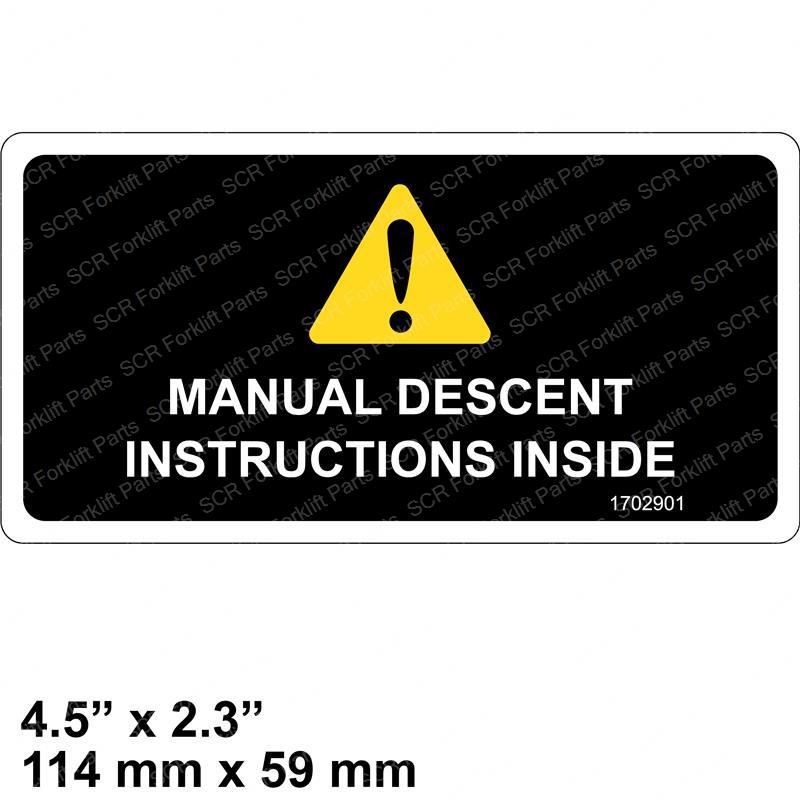 DECAL - MANUAL DESCENT JL1702901 jl1702901 product image