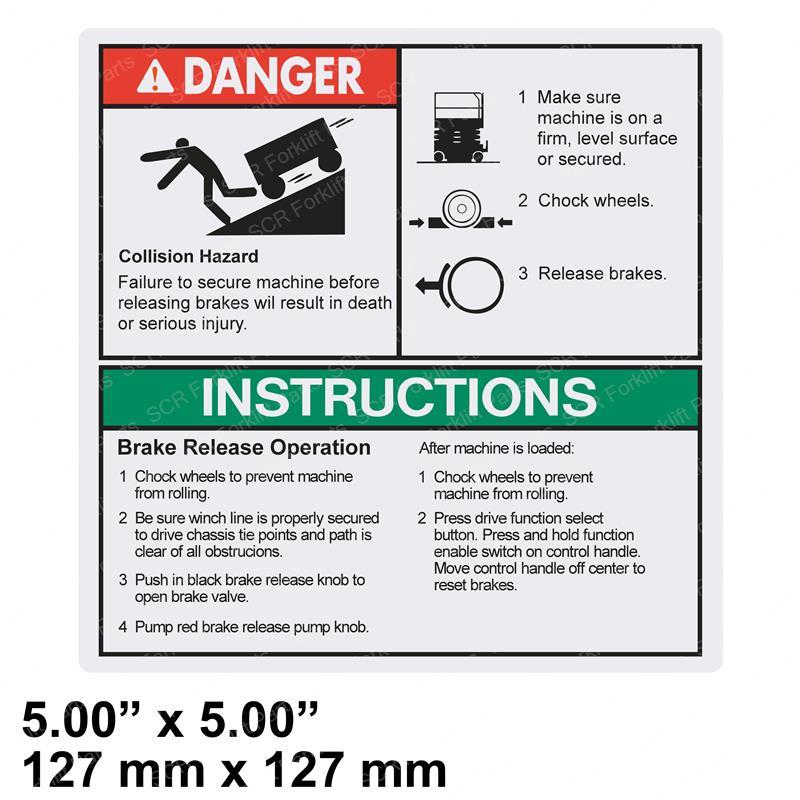 DECAL - DANGER BRAKE REL SAFETY JL97712GT jl97712gt product image