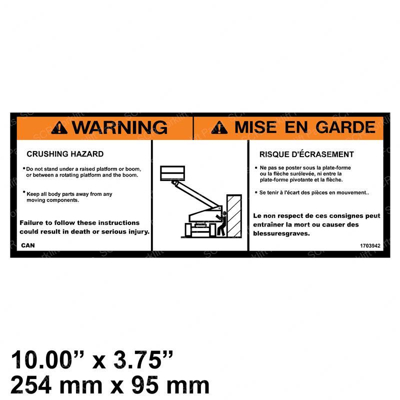 DECAL WARNING CRUSHING (CAN) JL1703942 jl1703942 product image