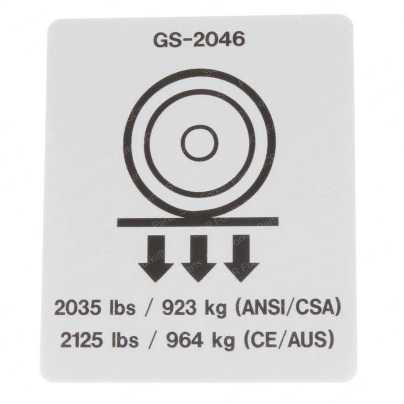 DECAL - WHEEL LOAD 2046 SY1230699 sy1230699 product image