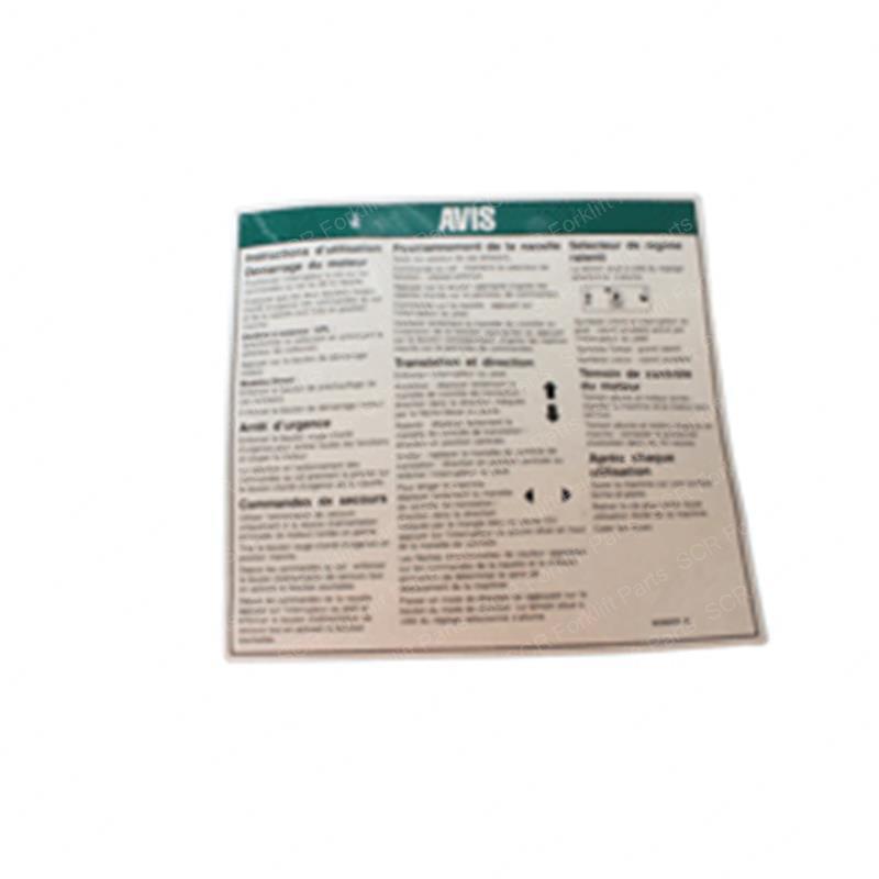 DECAL NOTICE OPERATING INST GN65269FR gn65269fr product image