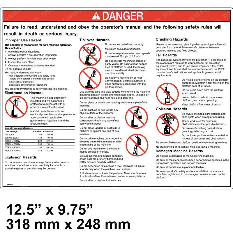 DECAL GENERAL SAFETY GRC ANSI GN133197GT gn133197gt product image