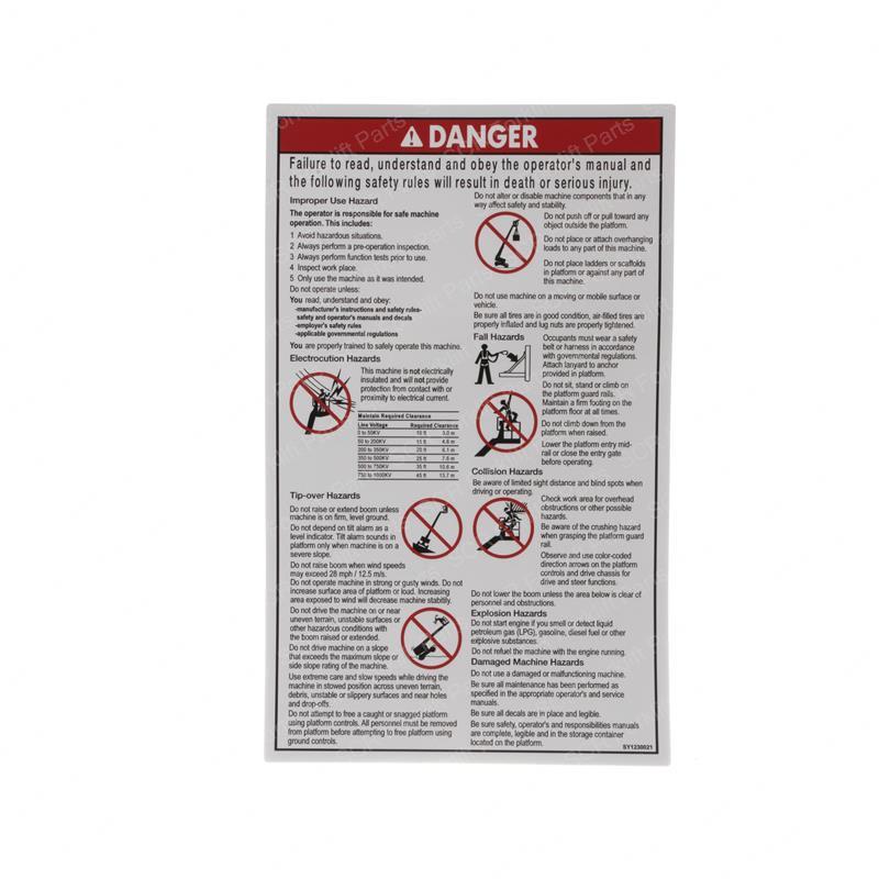 DECAL - DANGER GENERAL SAFETY GN114389AGT gn114389agt product image