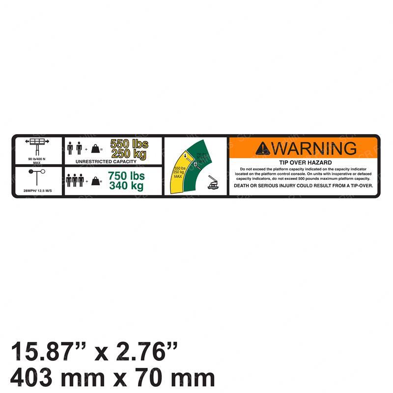 DECAL - WARNING DUAL CAP. JL1001255220 jl1001255220 product image