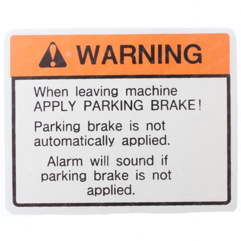 DECAL - WARNING APPLY BRAKE DWA219726 dwa219726 product image