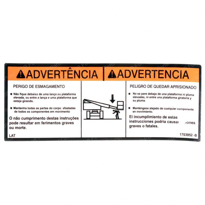 DECAL - WARNING CRUSHING (LAT) JL1703952 jl1703952 product image