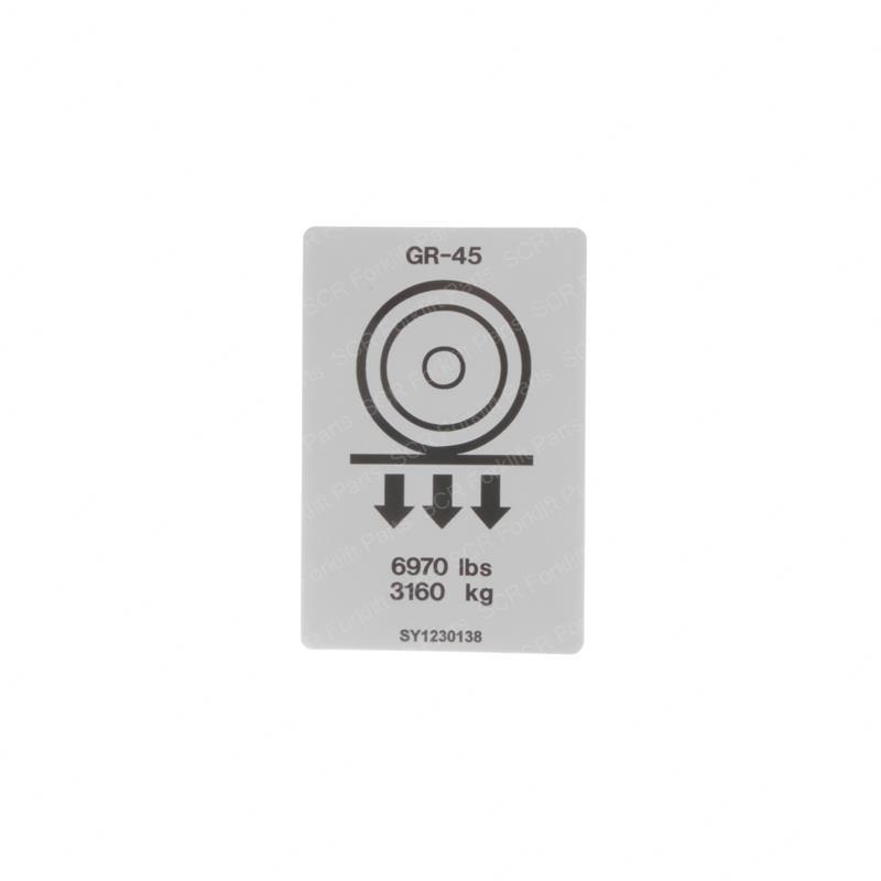 DECAL - WHEEL LOAD S-45 SY1230138 sy1230138 product image