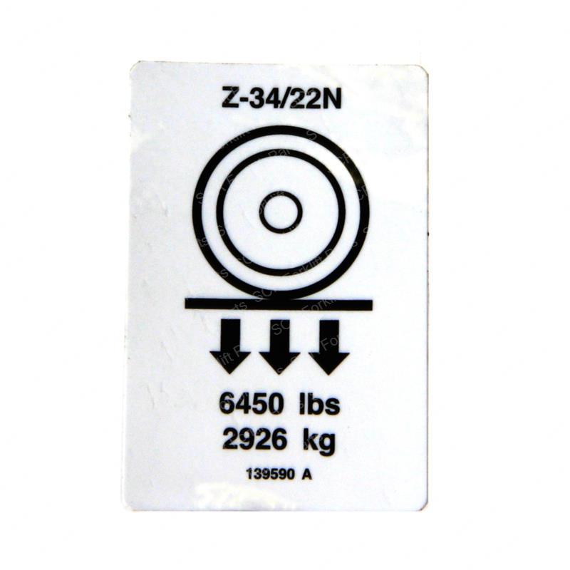 DECAL LABEL WHEEL LOAD Z34N GN139590GT gn139590gt product image