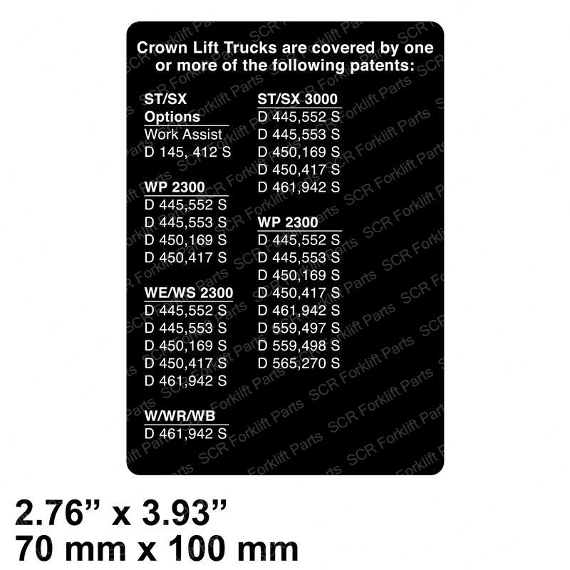 LABEL PATENT CR69320-005 cr69320-005 product image