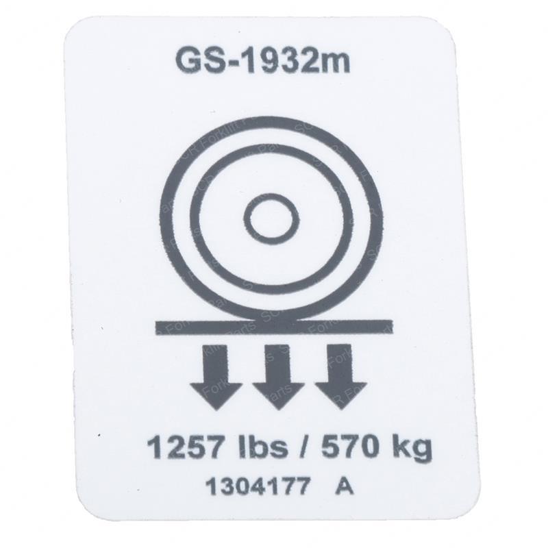 DECAL,LABLE,WHEEL LOAD GN1304177GT gn1304177gt product image