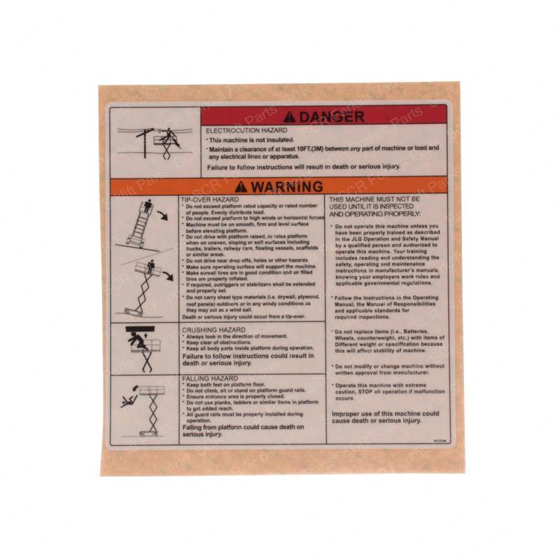 DECAL - DANGER/WARNING JL1703816 jl1703816 product image