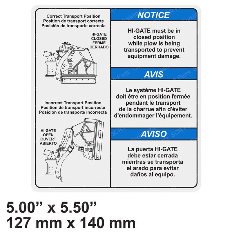 DECAL - NOTICE HI-GATE CLOSED SY1238732 sy1238732 product image